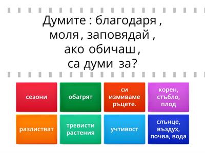 Обобщение - Родинознание 1 клас