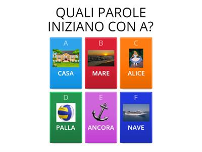 INIZIA CON A? FINISCE CON A?