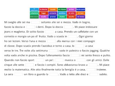 Azioni quotidiane 2 - Rimetti al posto giusto le parole tolte!