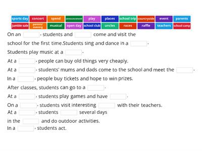 Solutions Elementary 2H School Events