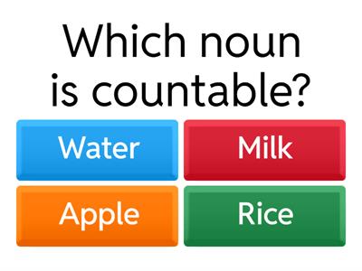Countable and Uncountable Nouns – Quiz