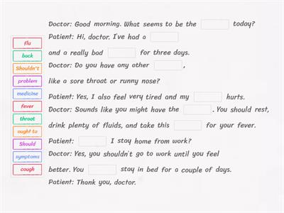 AT THE DOCTOR'S - Useful expressions