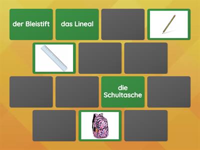 Memory oggetti scolastici