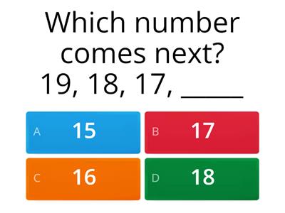 Count backwards from 20