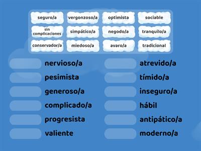 Adjetivos de carácter - antónimos