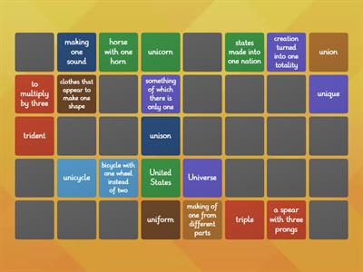 uni, bi, tri words and definitions