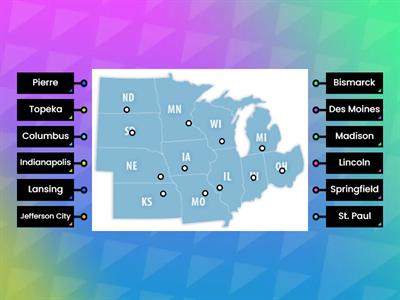 Midwest Region - States and Capitals