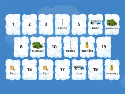 "sz" hang szavakban - memória