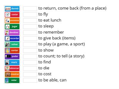 Stem-changing verbs o-ue (infinitives)
