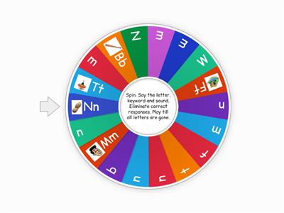 n,m Letter Sound Fluency Wheel 