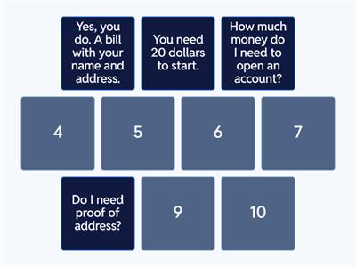 Finances 3 - Opening a bank account