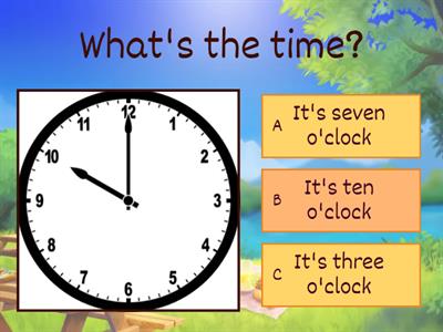 Telling the time (hours) 