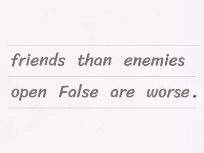 FRIENDSHIP. Unjumble the sentences