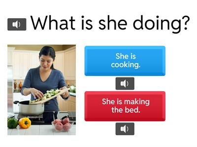 Chores: What is she doing?