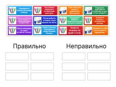 Правила безпеки при роботі з ножицями та клеєм