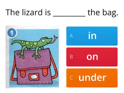 Prepositions - In, on, under 