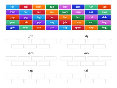 Word Family List Grouping