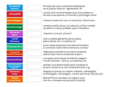 Vocabular terminologie "Ultima noapte de dragoste..."