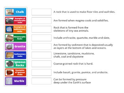  Rock descriptions Year 3