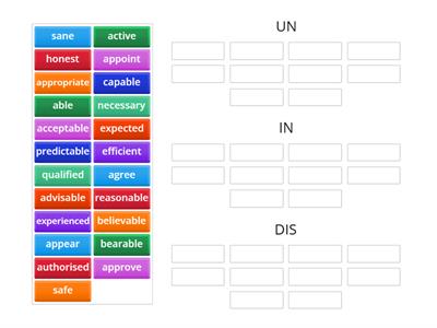 NEGATIVE PREFIXES_ 2º ESO