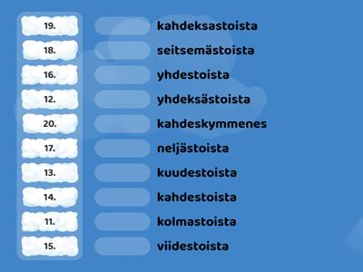 Monesko?  Järjestysluvut 11. - 20.