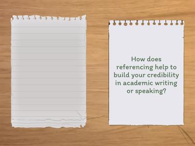 C1. Academic referencing: Speaking Cards