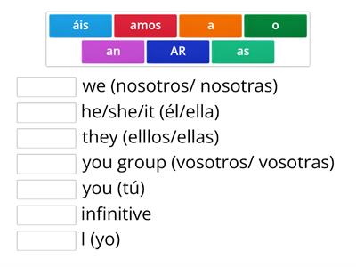 AR verb practice in the present tense