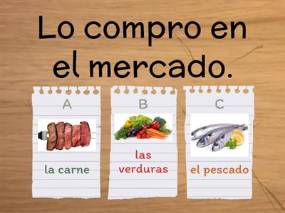 Pronombres- alimentos