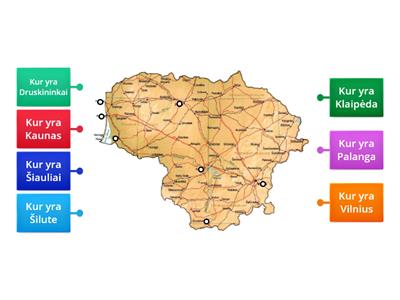 Lietuva.Pagrindiniai miesteliai.