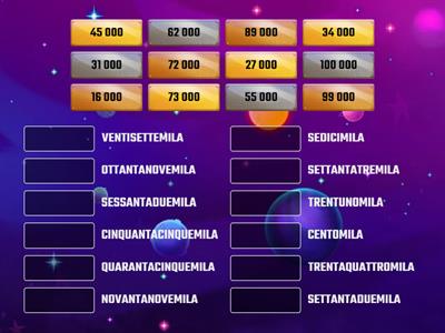 ABBINA I NUMERI ALLE PAROLE