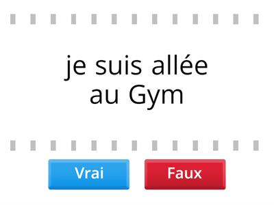 Passé composé, Dites si les phrases on fausses ou vraies 