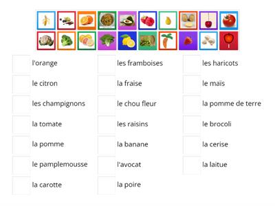 Les fruits et les légumes