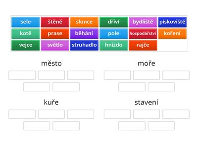 Vzory podstatných jmen - střední rod 17 slov