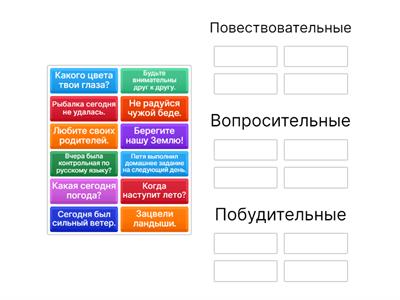 Предложения по цели высказывания