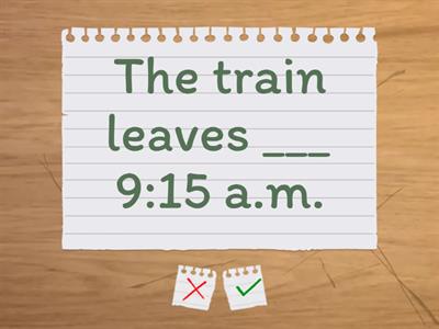 Prepositions of time (in, on and at)