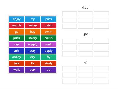 -es/-ies/-s