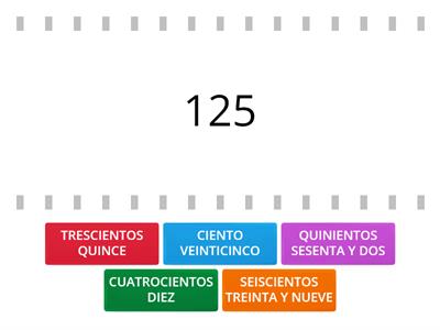 NOMBRE DE LOS NÚMEROS (HASTA EL 600)