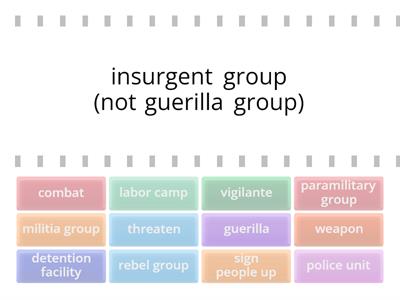 Citizenship : Military Groups Vocabulary Match