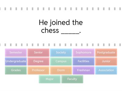 Vocabulary 11.1: College life