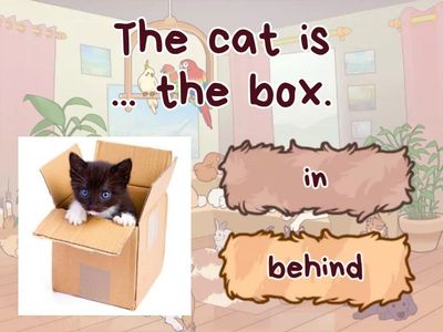 Prepositions: in / on / behind / in front of