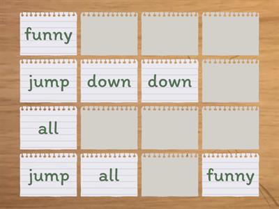 Dolch Words Matching Game 