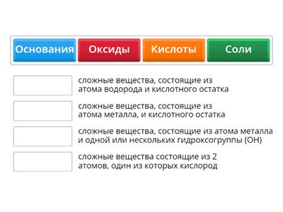 Основные классы неорганических веществ (определения)