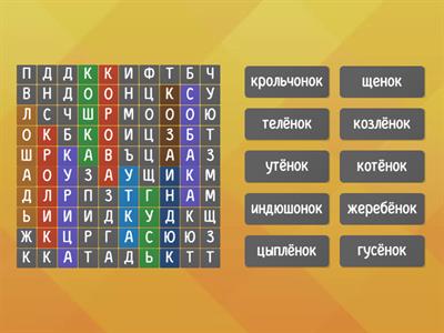 Детёныши их родители