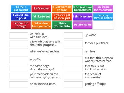 Facilitating meetings - matching task