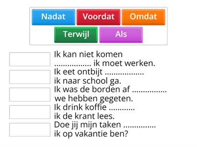 Taalcompleet B1 3.5 voegwoorden