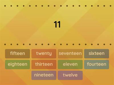 Number-word Match: 11-20