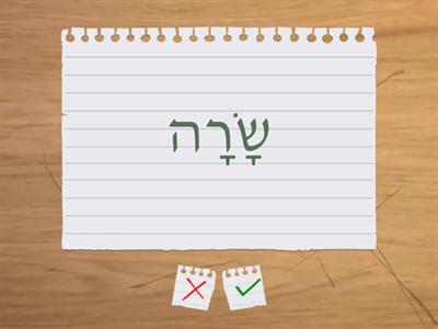 Avot v'Imahot Vocabulary