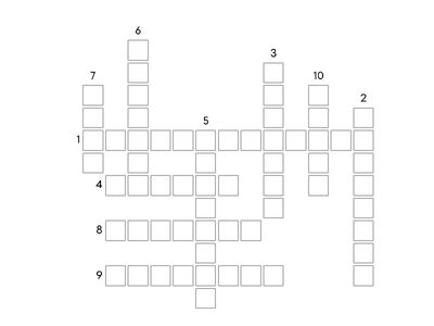 ODF 3 unit 9 Reading Crossword