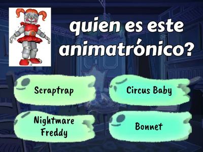 cuestionario de Five Nights At Freddy's