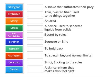 String, Strain, Strict = To Bind, Tie, or Draw Tight